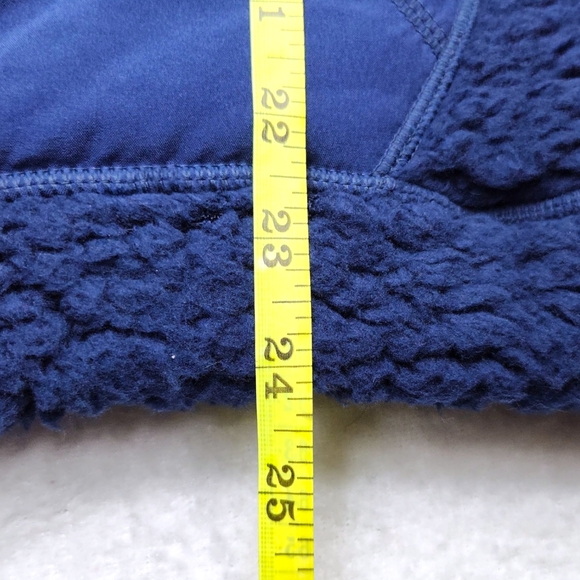 Zella Women’s Cassie Navy Blue Faux Shearling Sherpa Hoodie Size Large - Picture 12 of 14